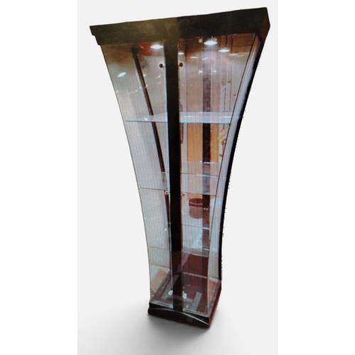 SPLAYED CHINA HUTCH IN THE STYLE OF CHINTALY ITALY IMPORTS, as is