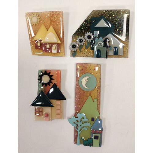 FOUR LUCINDA FROM MAINE HOUSE PINS