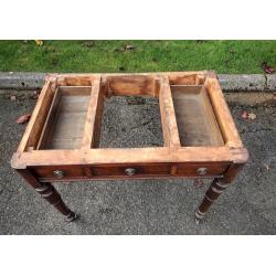 AS IS 2ND HALF 19TH CENTURY DESK BASE, ONE LEG BROKEN