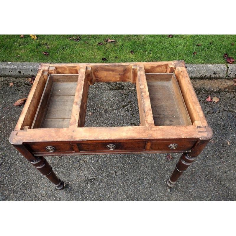 AS IS 2ND HALF 19TH CENTURY DESK BASE, ONE LEG BROKEN