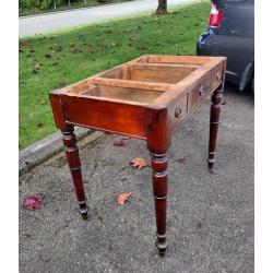 AS IS 2ND HALF 19TH CENTURY DESK BASE, ONE LEG BROKEN