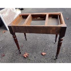 AS IS 2ND HALF 19TH CENTURY DESK BASE, ONE LEG BROKEN