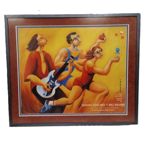 INAUGURAL SUZUKI ROCK N ROLL MARATHON 1998 POSTER BY YUROZ