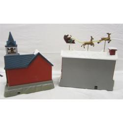 TWO BATTERY OPERATED CHRISTMAS HOUSES