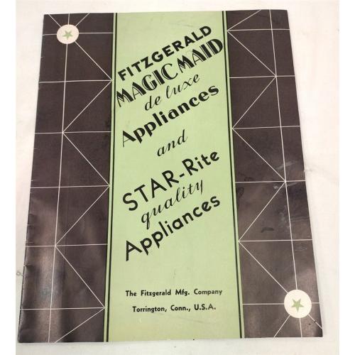 FITZGERALD MAGIC MAID DE LUXE APPLIANCES BOOKLET