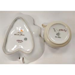 Antique Rosenthal Cameo Bavaria Sevres cup and leaf dish