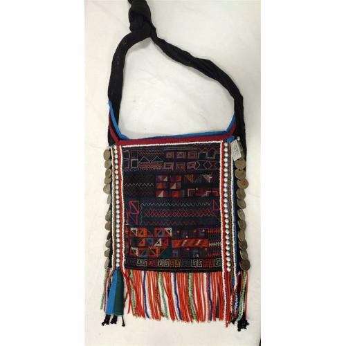 EMBRODIERED HANDBAG WITH BURMESE COINS