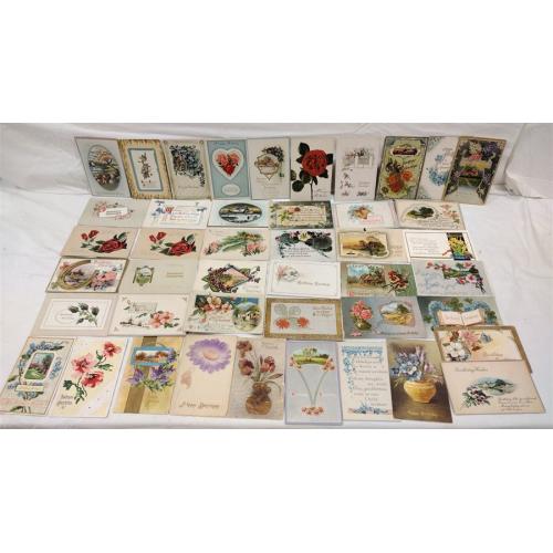 ANTIQUE BIRTHDAY POSTCARDS, MOSTLY EMBOSSED