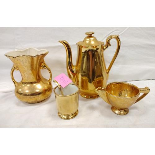 GOLD PLATED PORCELAIN