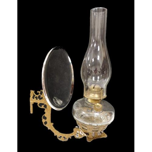 TWO GLASS KEROSENE LAMPS