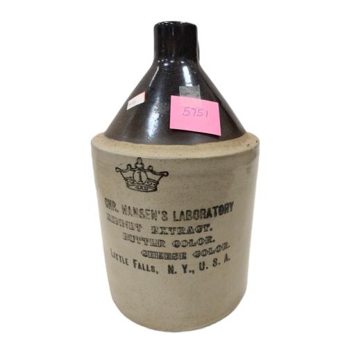 AS IS CHR. HANSEN'S LABORATORY LITTLE FALLS, N.Y. JUG
