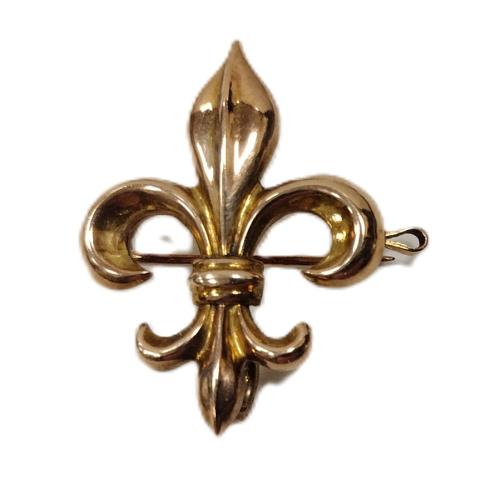 10K GOLD HOLLOW GOLD FLEUR DE LIS PIN/PENDANT