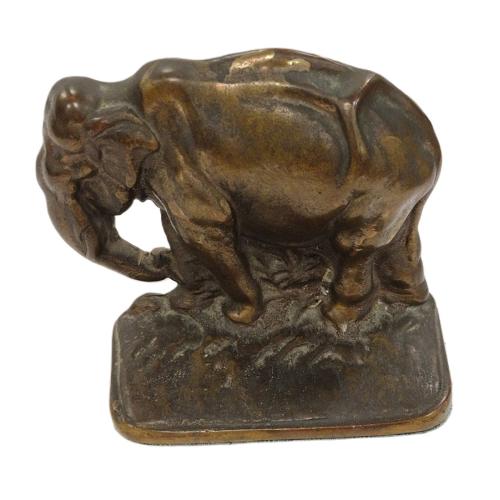 SINGLE BRONZE ELEPHANT BOOKEND