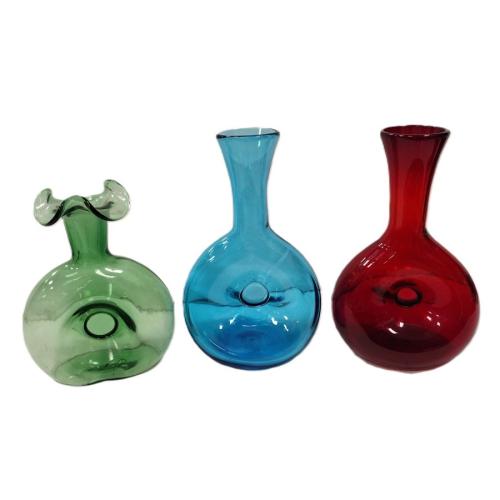 THREE MID-CENTURY BLENKO DONUT VASES