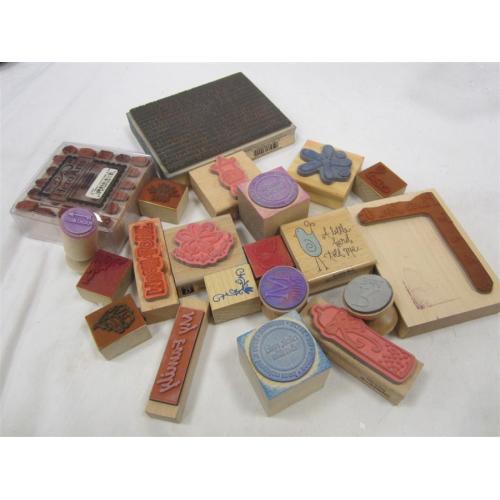 21 RUBBER INK STAMPS