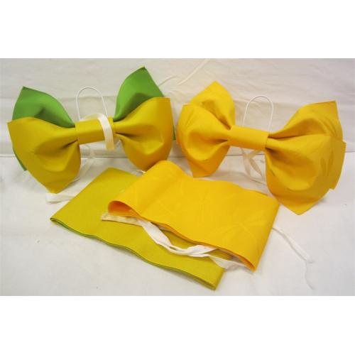 TWO OBI SASH AND BOW SETS