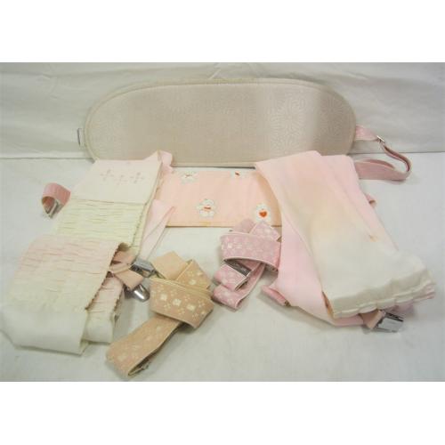 TWO PINK GIRLS OBIS, SASHES AND SUSPENDERS