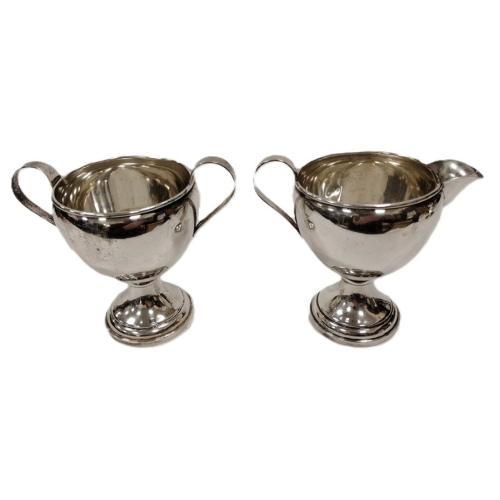 WEIGHTED STERLING CREAMER AND SUGAR