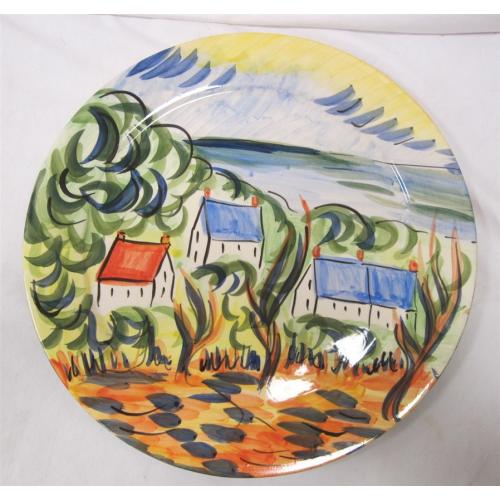 SUZANNE KATKHUDA SIGNED HEAVY CERAMIC PLATTER