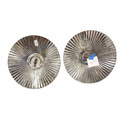 PAIR OF EAGLE METAL LAMP REFLECTORS
