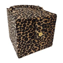 BOX PURSE/JEWELRY BOX WITH LEOPARD SKIN CLOTH COVER