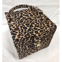 BOX PURSE/JEWELRY BOX WITH LEOPARD SKIN CLOTH COVER