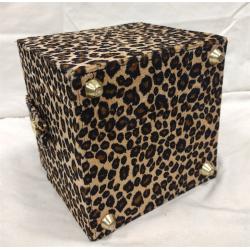 BOX PURSE/JEWELRY BOX WITH LEOPARD SKIN CLOTH COVER