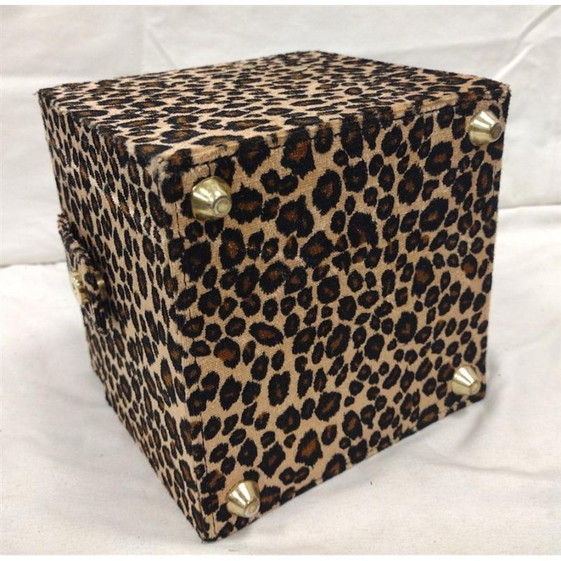 BOX PURSE/JEWELRY BOX WITH LEOPARD SKIN CLOTH COVER