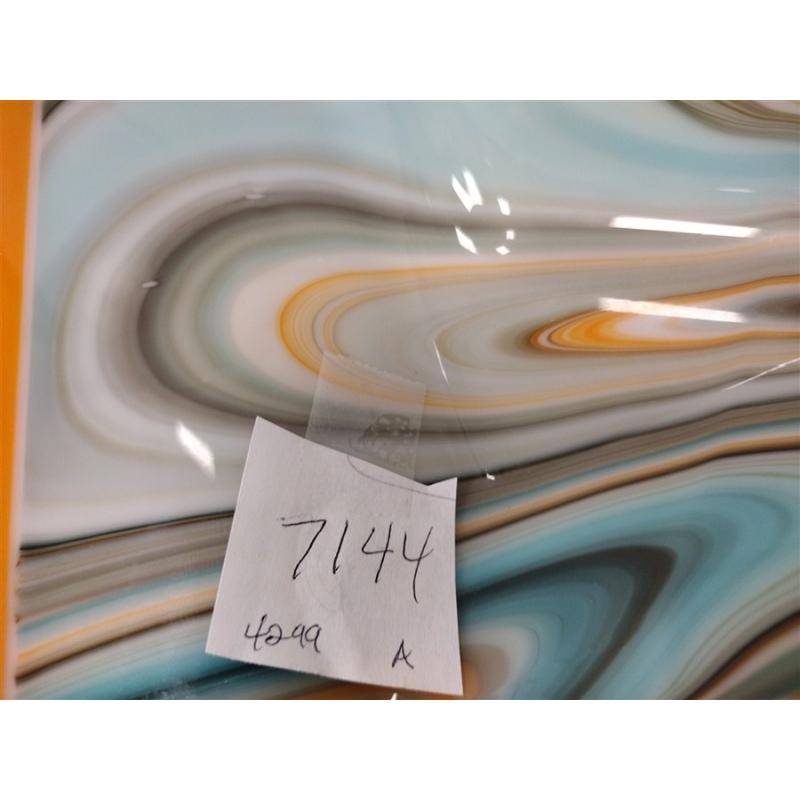 VINTAGE MULTI COLORED FUSED GLASS LOW BOWL