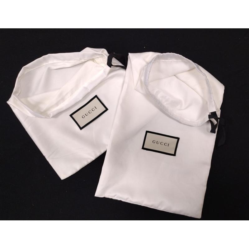 GUCCI BAGS, SHOE BOX, GUCCI SILK BAGS, AND RIBBON
