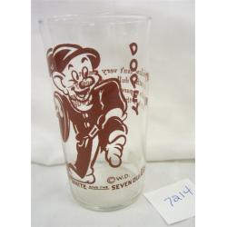 DISNEY SNOW WHITE "DOPEY" LIBBEY DRINKING GLASS