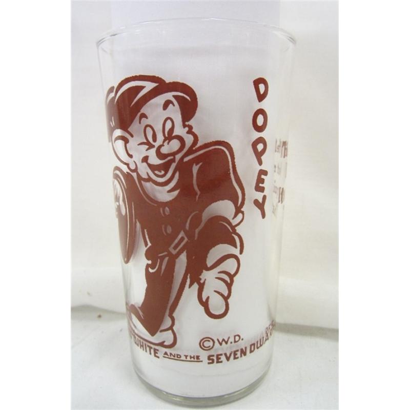 DISNEY SNOW WHITE "DOPEY" LIBBEY DRINKING GLASS