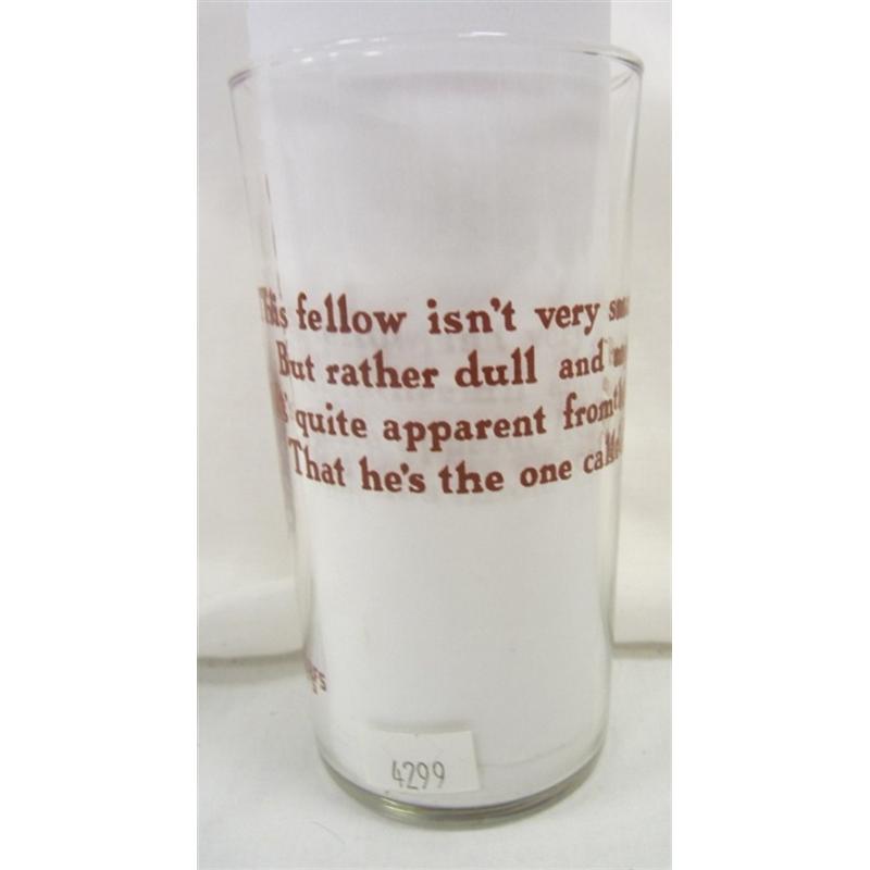 DISNEY SNOW WHITE "DOPEY" LIBBEY DRINKING GLASS