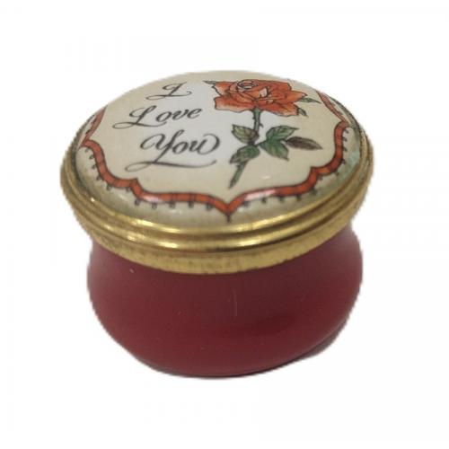 TINY HALCYON DAYS "I LOVE YOU" ENAMELED BOX