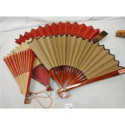 FOUR VINTAGE ASIAN FANS