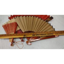 FOUR VINTAGE ASIAN FANS