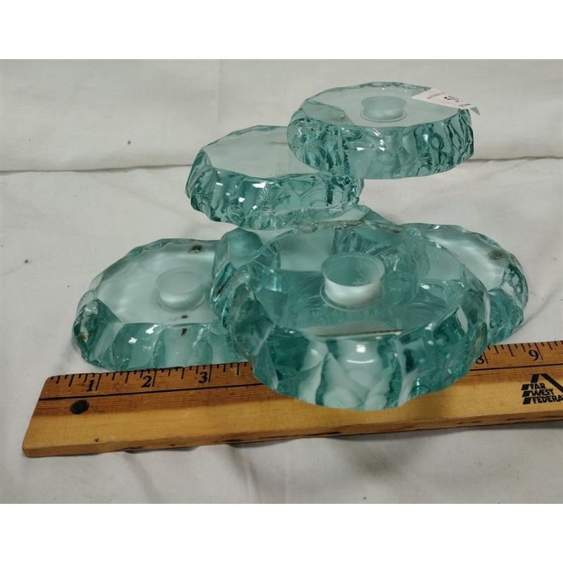 STEPHEN SCHLANSER ART GLASS CANDLE HOLDER