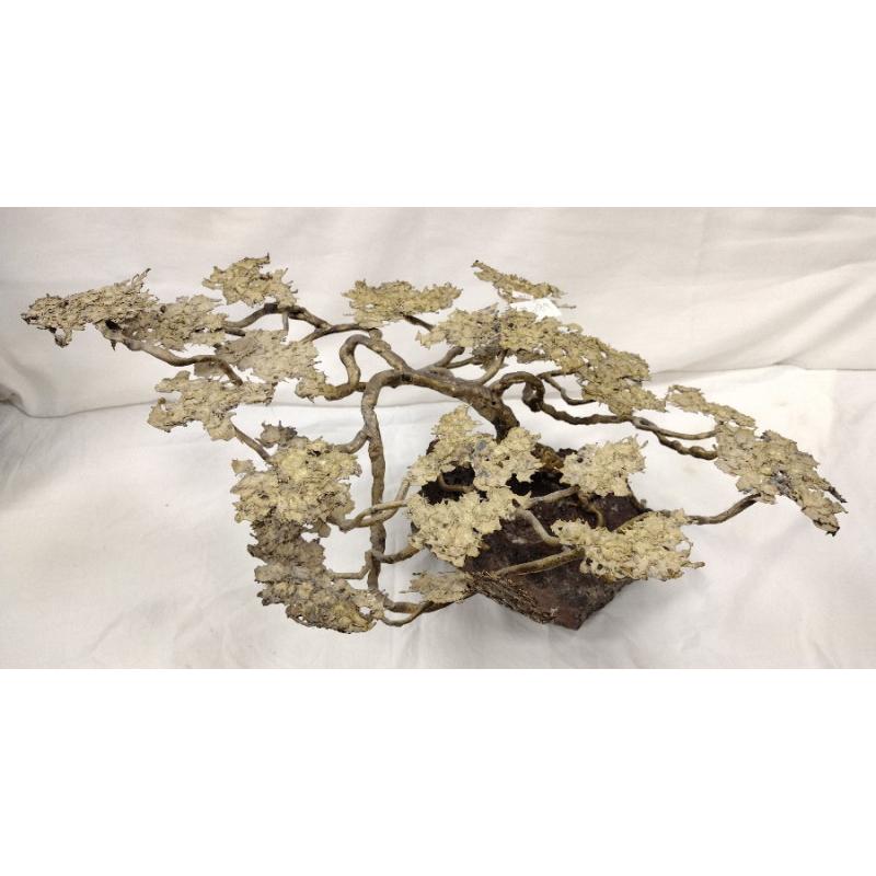 BRASS METAL ART TREE MOUNTED ON LAVA