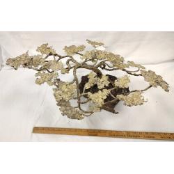 BRASS METAL ART TREE MOUNTED ON LAVA