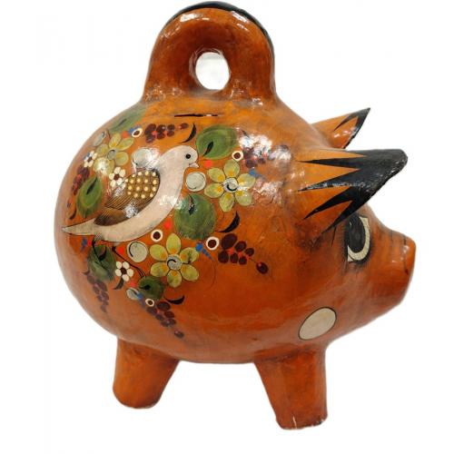 SIGNED MEXICO PAPER MACHE' PIG BANK