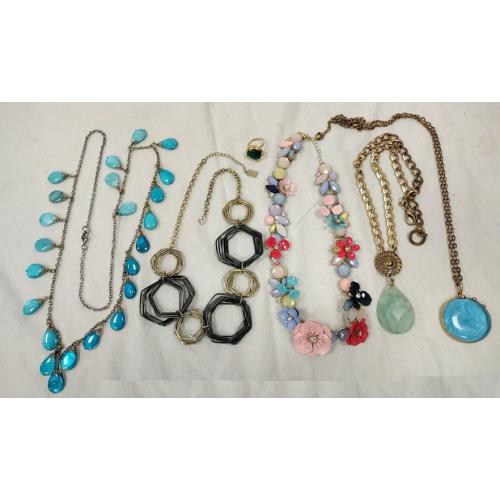 COSTUME JEWELRY NECKLACES AND A RING