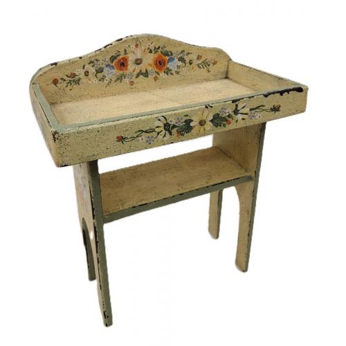 TOLE PAINTED DOLL SIZE WOOD DRY SINK