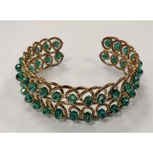 BRACELET WITH FACETED GLASS BEADS