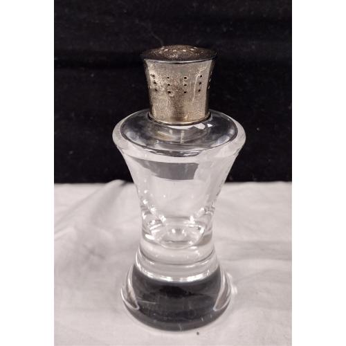 RARE STEUBEN GLASS SHAKER WITH STERLING LID