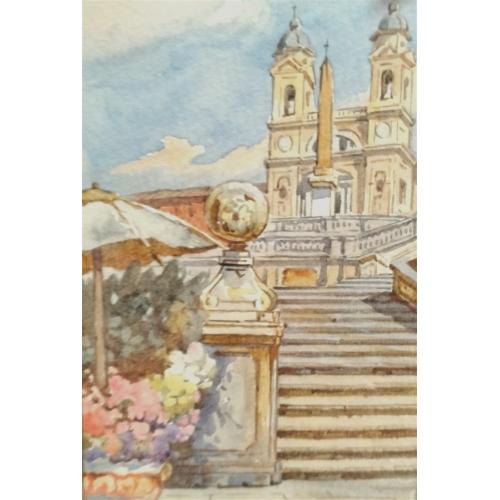 SMALL FRAMED WATERCOLOR PRINT OF A CATHEDRAL