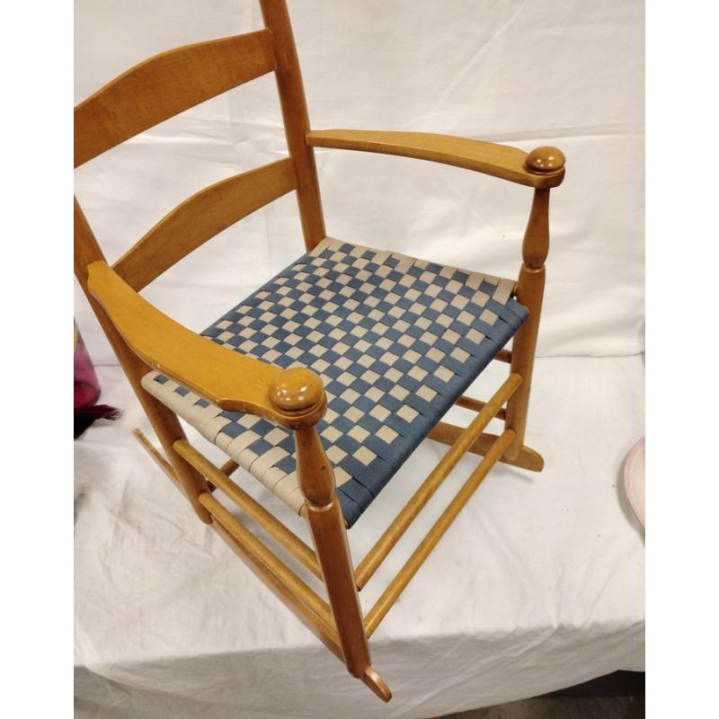 CHILD SIZE WOVEN SEAT ROCKING CHAIR