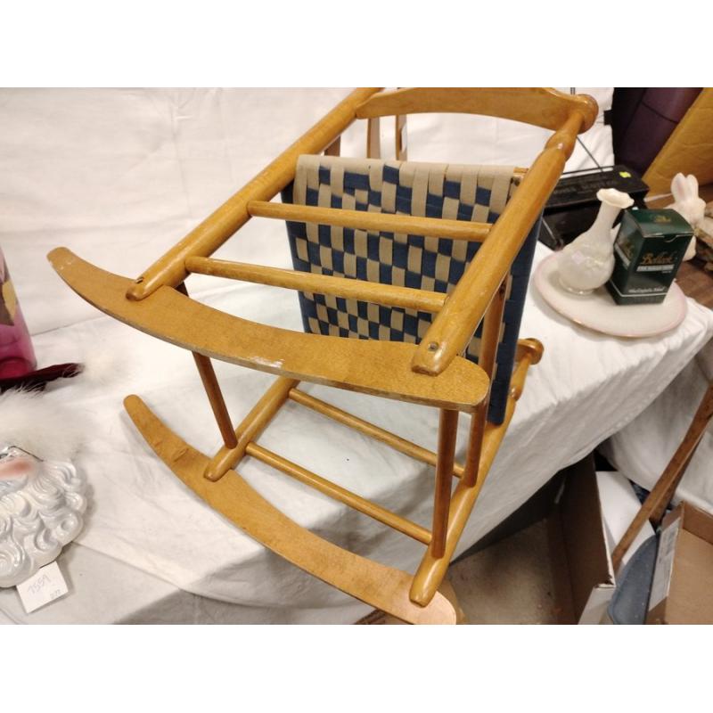 CHILD SIZE WOVEN SEAT ROCKING CHAIR