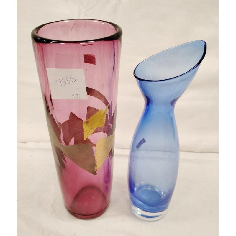 TWO ART GLASS VASES