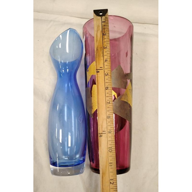 TWO ART GLASS VASES