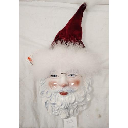 CLAY ART VINTAGE HANGING MUSICAL SANTA